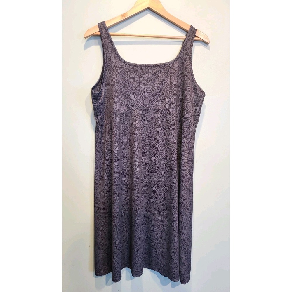 Columbia PFG Sleeveless Stretch Athleisure Tank Dress Black Gray Sz XL